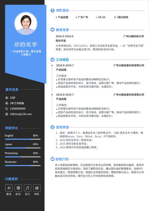 个人简历模板(百度云网盘)