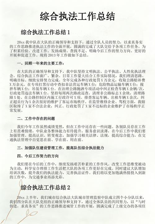 县综合行政执法局工作总结